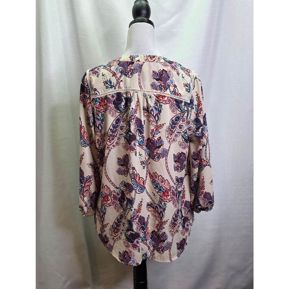Beacon Apparel Floral Boho Long Sleeve Blouse Size Large - Picture 8 of 8